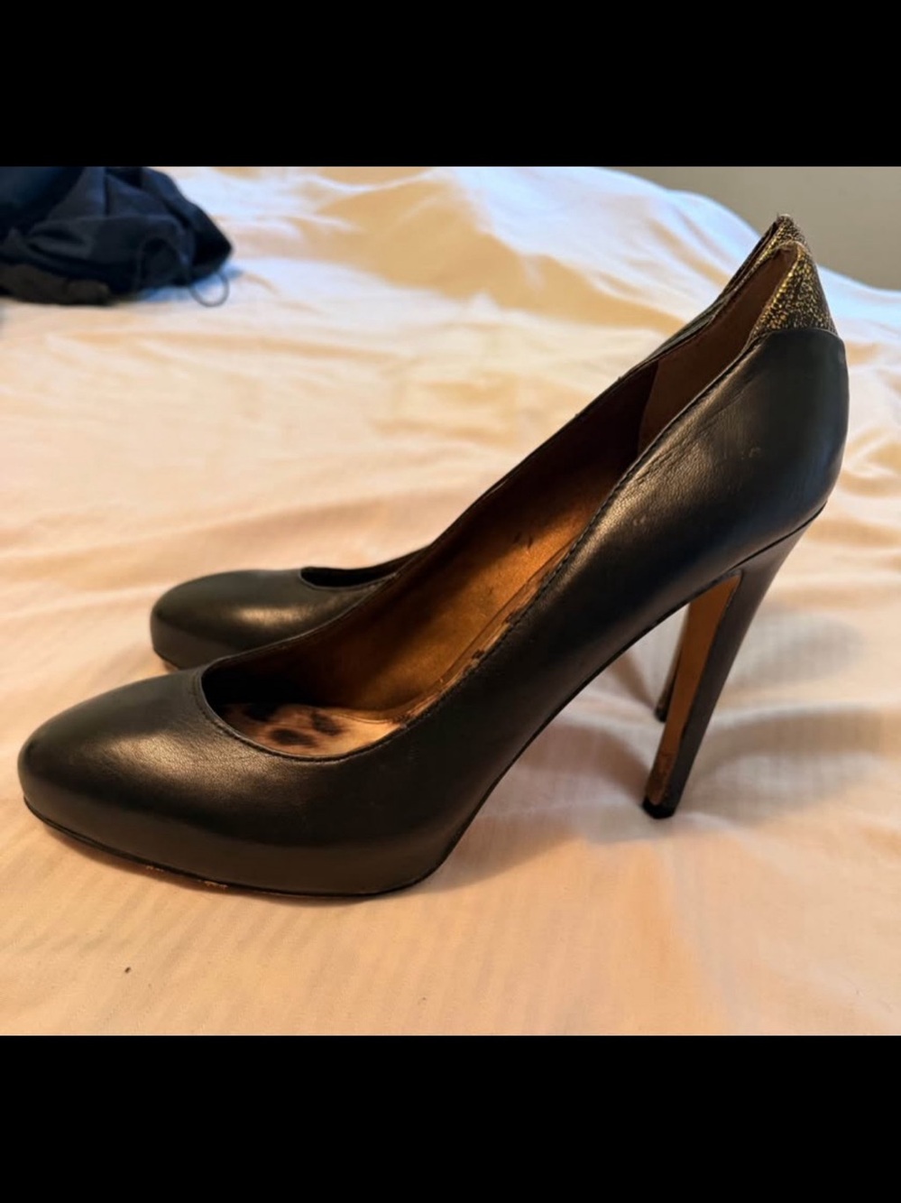 Sam Edelman Black Pointed Toe Platform Heels